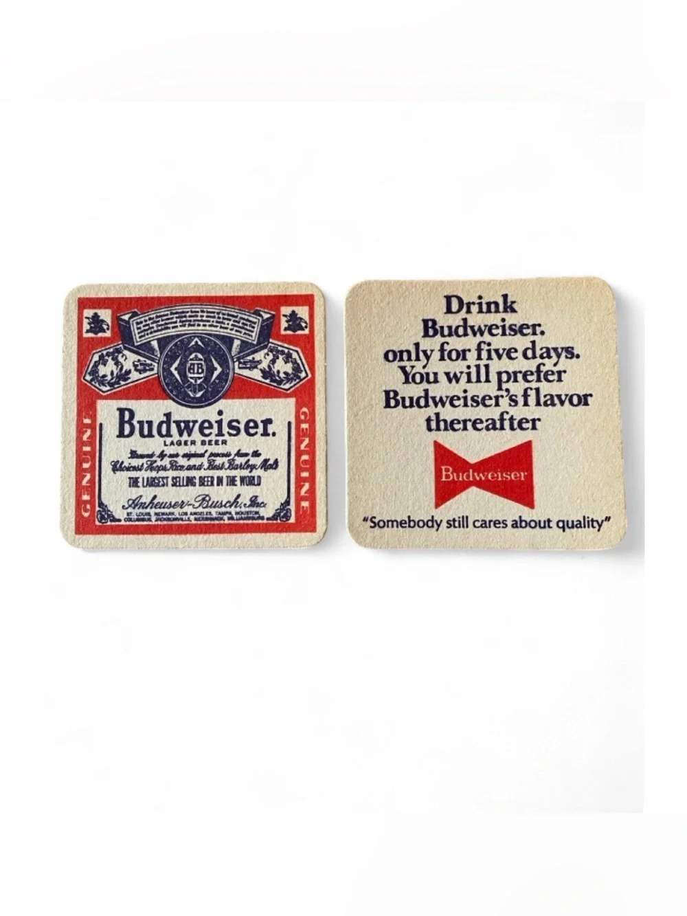 Vintage Budweiser Beer Coasters Set of 18 | Classic Breweriana Advertising | NOS